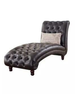 Tufted Chaise Lounge in Leather Comfort Zone