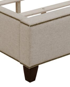 Shelter Wing Channel Tufted Bed In Beige Comfort Zone