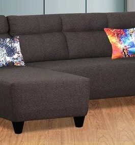 Sectional Sofa in Dark Brown Color Comfort Zone
