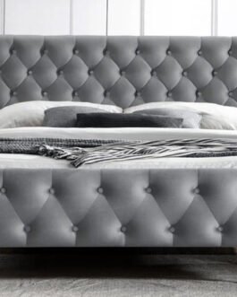 Tufted Low Profile Bed Velvet Bed Comfort Zone