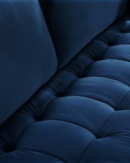 Velvet Fabric Contemporary Tufted Sofa Comfort Zone