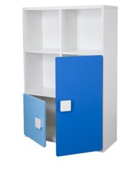 Three Layer Bookcase in Blue and White Color Comfort Zone