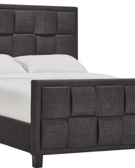 Charcoal Cotton and Polyester Upholstered Bed Comfort Zone