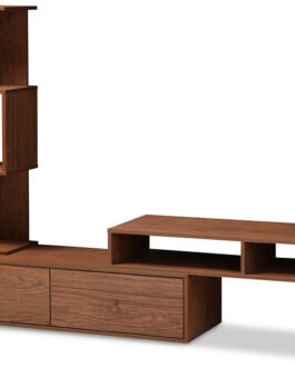 L-Shape TV Cabinet with Open Shelves Comfort Zone